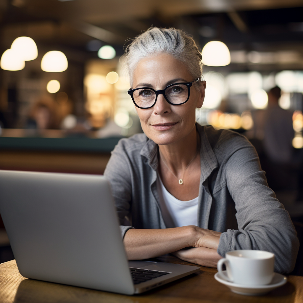 Person Tailoring Their Resume for ATS on Laptop in a Coffee Shop