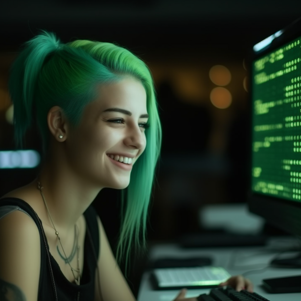 Young Girl Reviewing ChatGPT Token Usage